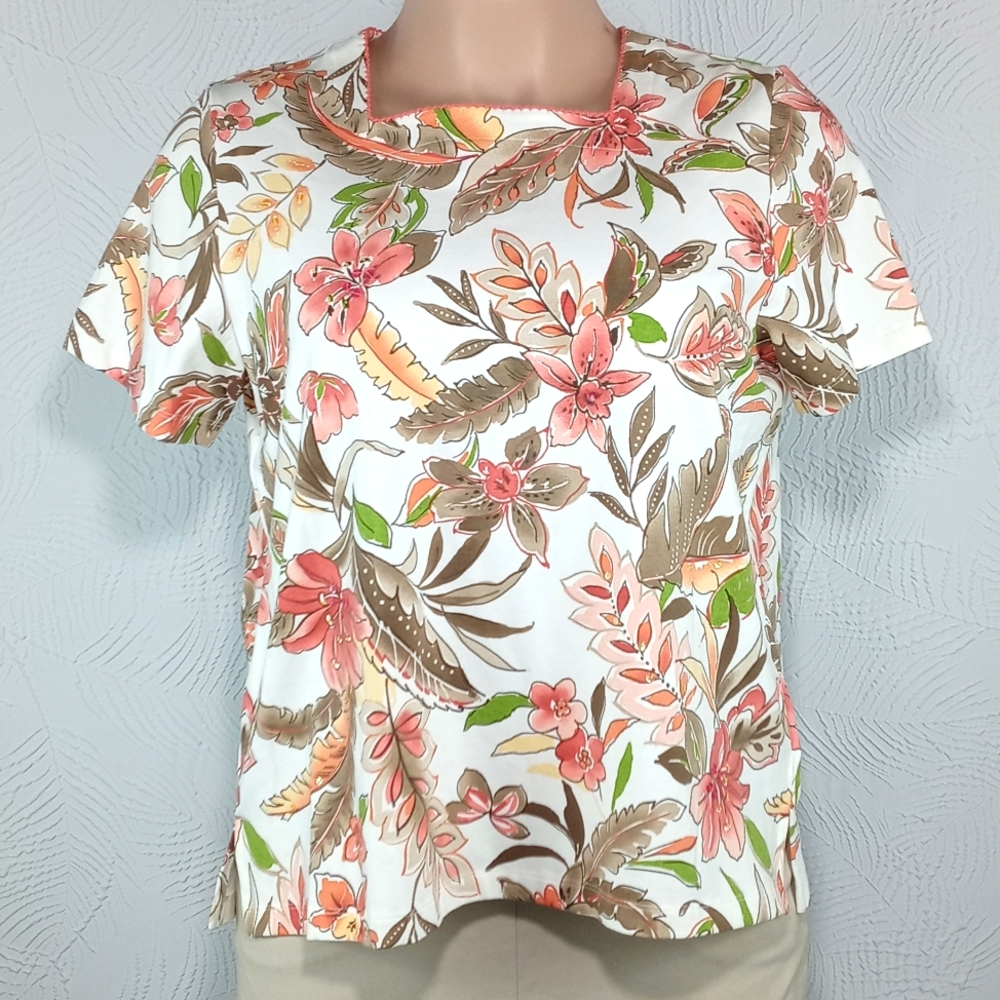 Alfred dunner Tiger lily Floral shirt
